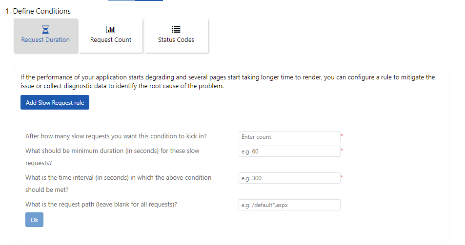 Auto-Heal request duration rule